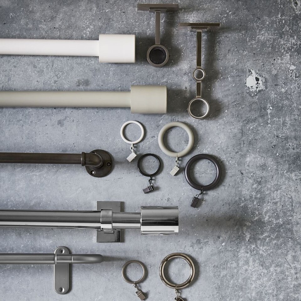 Oversized Adjustable Metal Rod Gunmetal West Elm UK